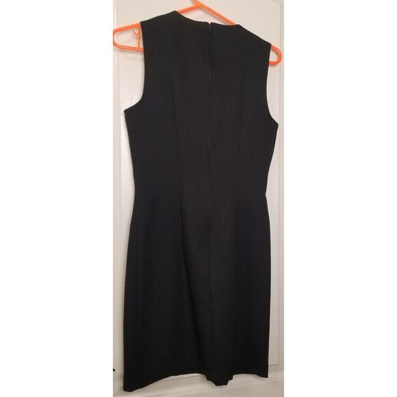 City Triangles Pencil Dress Woman's Solid Black Sleeveless Full Zip see Measures - Picture 3 of 7